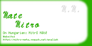 mate mitro business card