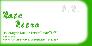 mate mitro business card